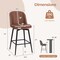 27 Inch Swivel Bar Stool Set of 2 Counter Height Chair with Padded Seat-Black and Brown